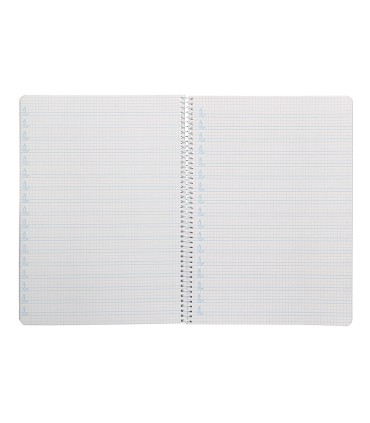 Cuaderno espiral liderpapel din a4 pautaguia tapa plastico80h 90gr cuadro pautado 4mm con margen color azul