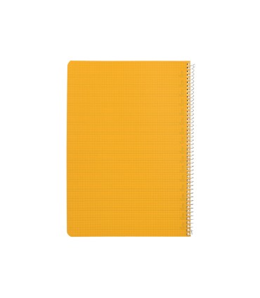 Cuaderno espiral liderpapel din a4 pautaguia tapa plastico80h 90gr cuadro pautado 4mm con margen color amarillo