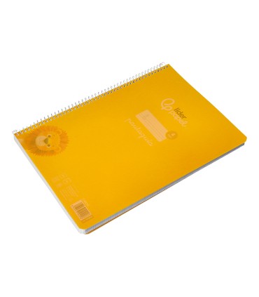 Cuaderno espiral liderpapel din a4 pautaguia tapa plastico80h 90gr cuadro pautado 4mm con margen color amarillo