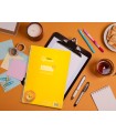 Cuaderno espiral liderpapel din a4 pautaguia tapa plastico80h 90gr cuadro pautado 4mm con margen color amarillo