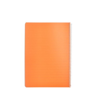 Cuaderno espiral liderpapel din a4 pautaguia tapa plastico80h 90gr cuadro pautado 3mm con margen color naranja