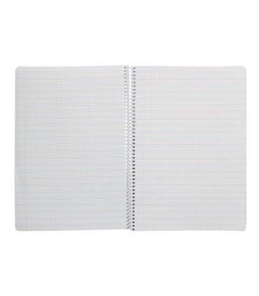 Cuaderno espiral liderpapel din a4 pautaguia tapa plastico80h 90gr cuadro pautado 3mm con margen color lila