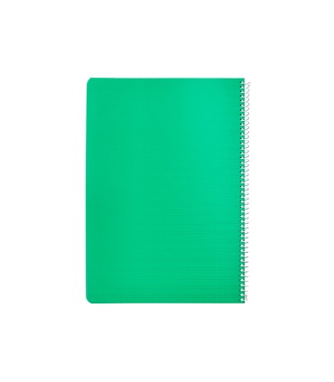 Cuaderno espiral liderpapel din a4 pautaguia tapa plastico80h 90gr cuadro pautado 3mm con margen color verde