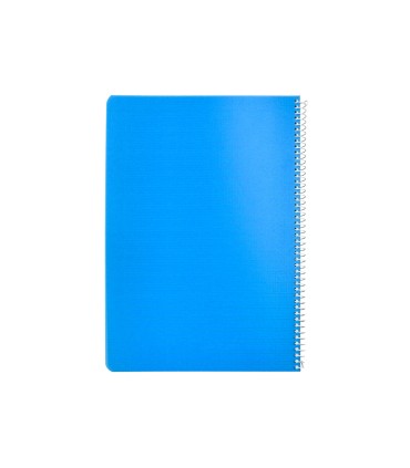 Cuaderno espiral liderpapel din a4 pautaguia tapa plastico80h 90gr cuadro pautado 3mm con margen color azul