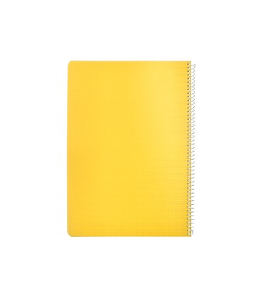 Cuaderno espiral liderpapel din a4 pautaguia tapa plastico80h 90gr cuadro pautado 3mm con margen color amarillo