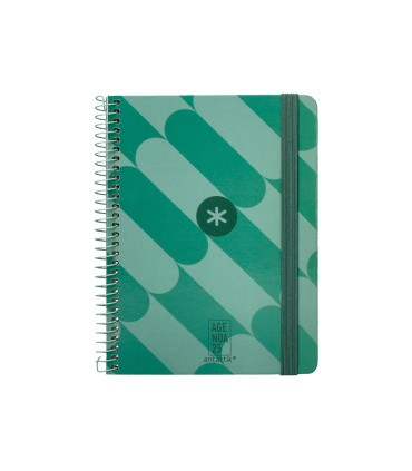 Agenda espiral antartik pattern a6 2025 semana vista color verde papel 80 gr