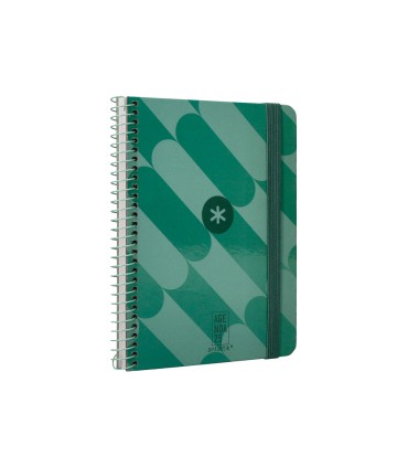 Agenda espiral antartik pattern a6 2025 semana vista color verde papel 80 gr