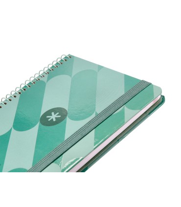 Agenda espiral antartik pattern a6 2025 semana vista color verde papel 80 gr