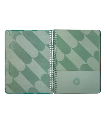 Agenda espiral antartik pattern a6 2025 semana vista color verde papel 80 gr