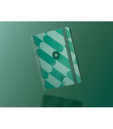 Agenda espiral antartik pattern a6 2025 semana vista color verde papel 80 gr