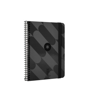 Agenda espiral antartik pattern a6 2025 semana vista color negro papel 80 gr