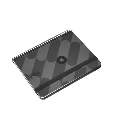 Agenda espiral antartik pattern a6 2025 semana vista color negro papel 80 gr