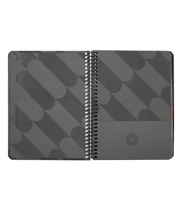 Agenda espiral antartik pattern a6 2025 semana vista color negro papel 80 gr