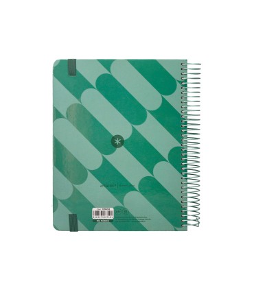 Agenda espiral antartik pattern a5 2025 dia pagina color verde papel 80 gr