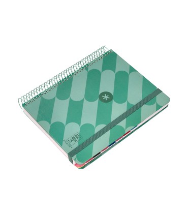 Agenda espiral antartik pattern a5 2025 dia pagina color verde papel 80 gr