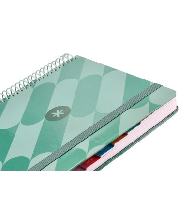 Agenda espiral antartik pattern a5 2025 dia pagina color verde papel 80 gr