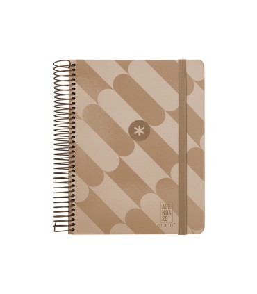 Agenda espiral antartik pattern a5 2025 dia pagina color rosa nude papel 80 gr