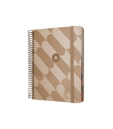 Agenda espiral antartik pattern a5 2025 dia pagina color rosa nude papel 80 gr