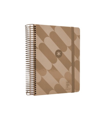 Agenda espiral antartik pattern a5 2025 dia pagina color rosa nude papel 80 gr