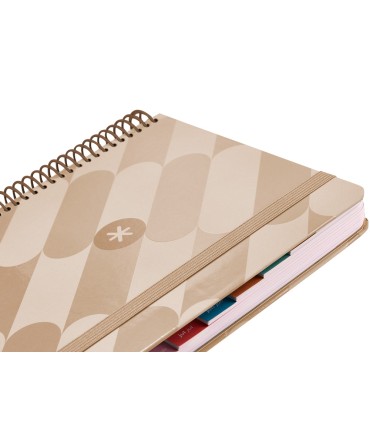 Agenda espiral antartik pattern a5 2025 dia pagina color rosa nude papel 80 gr