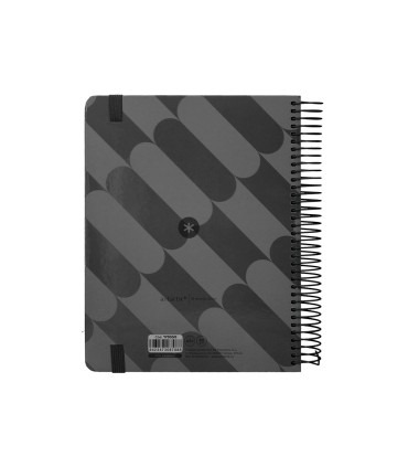 Agenda espiral antartik pattern a5 2025 dia pagina color negro papel 80 gr