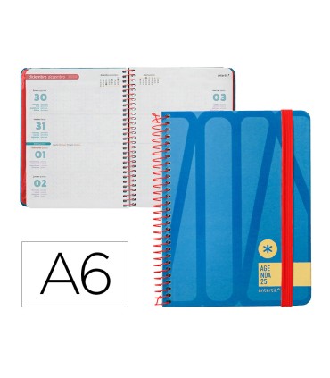 Agenda espiral antartik bold semana vista color azul papel 80 gr