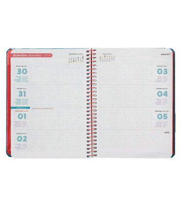 Agenda espiral antartik bold semana vista color azul papel 80 gr