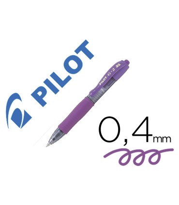 Boligrafo pilot g 2 pixie violeta tinta gel retractil sujecion de caucho