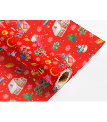 Papel de regalo liderpapel navidad rollo ancho 70 cm longitud 2 mt gramaje 60 gr disenos surtidos c 2024