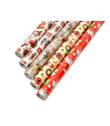 Papel de regalo liderpapel navidad rollo ancho 70 cm longitud 2 mt gramaje 60 gr disenos surtidos b 2024