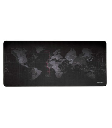 Alfombrilla para raton q connect xxl negra con diseno mapa del mundo 900x400 mm