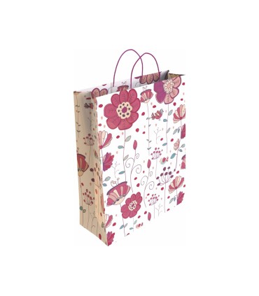 Bolsa para regalo basika papel estucado 160 gr todo ano con asa retorcida tamano l 3214x40 cm