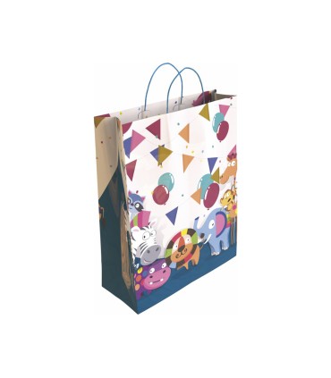 Bolsa para regalo basika papel estucado 160 gr todo ano con asa retorcida tamano l 3214x40 cm