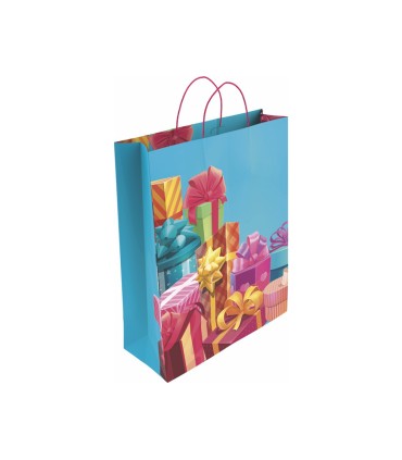 Bolsa para regalo basika papel estucado 160 gr todo ano con asa retorcida tamano l 3214x40 cm