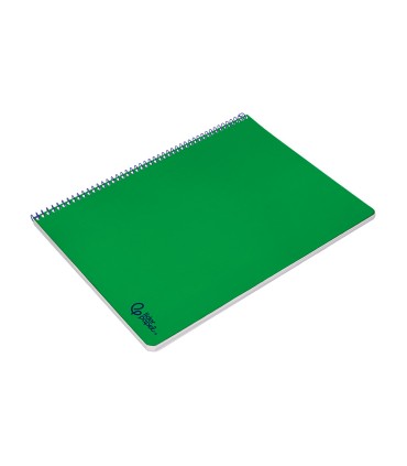 Cuaderno espiral liderpapel din a4 smart tapa blanda 80h 75gr cuadro 4mm con margen color verde