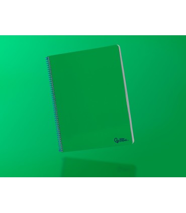 Cuaderno espiral liderpapel din a4 smart tapa blanda 80h 75gr cuadro 4mm con margen color verde