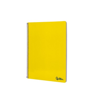 Cuaderno espiral liderpapel din a4 smart tapa blanda 80h 75gr cuadro 4mm con margen color amarillo