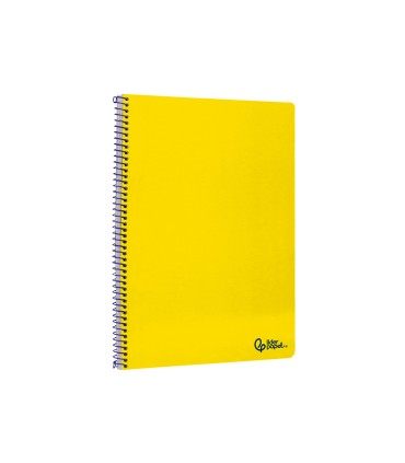 Cuaderno espiral liderpapel din a4 smart tapa blanda 80h 75gr cuadro 4mm con margen color amarillo