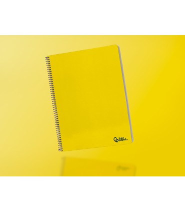 Cuaderno espiral liderpapel din a4 smart tapa blanda 80h 75gr cuadro 4mm con margen color amarillo