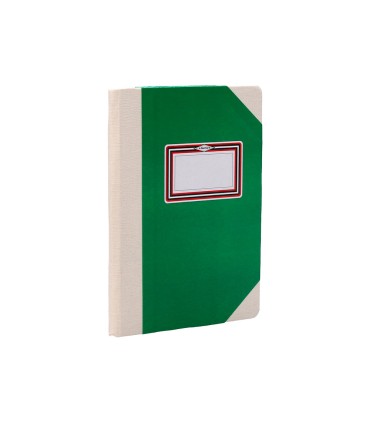 Libro cartone cosido fernandes flecha din a6 rayado horizontal 50 hojas 100 gr verde