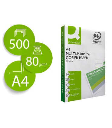 Papel fotocopiadora q connect economy din a4 80 gramos paquete de 500 hojas