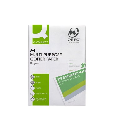 Papel fotocopiadora q connect economy din a4 80 gramos paquete de 500 hojas