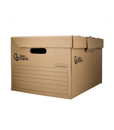 Cajon contenedor liderpapel carton manual para 3 cajas archivo def folio 3 archivadores a z 387x333x260mm