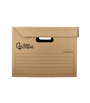 Cajon contenedor liderpapel carton manual para 3 cajas archivo def folio 3 archivadores a z 387x333x260mm