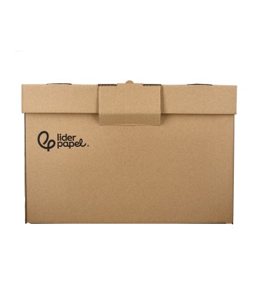 Cajon contenedor liderpapel carton manual para 3 cajas archivo def folio 3 archivadores a z 387x333x260mm