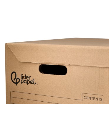 Cajon contenedor liderpapel carton manual para 3 cajas archivo def folio 3 archivadores a z 387x333x260mm