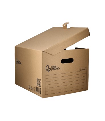 Cajon contenedor liderpapel carton manual para 3 cajas archivo def folio 3 archivadores a z 387x333x260mm