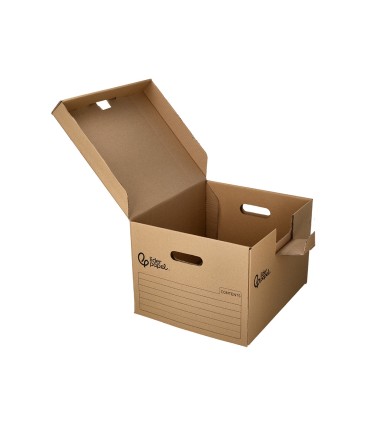 Cajon contenedor liderpapel carton manual para 3 cajas archivo def folio 3 archivadores a z 387x333x260mm