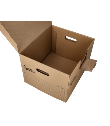 Cajon contenedor liderpapel carton manual para 3 cajas archivo def folio 3 archivadores a z 387x333x260mm