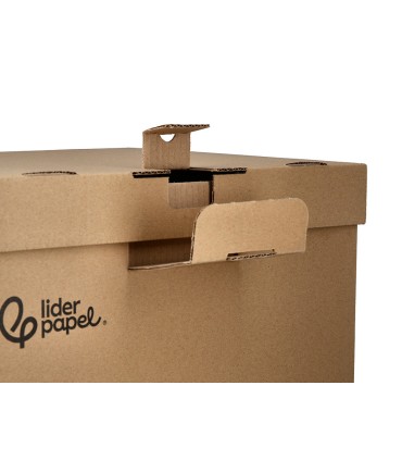 Cajon contenedor liderpapel carton manual para 5 cajas archivo def folio 6 archivadores a z 540x410x300mm